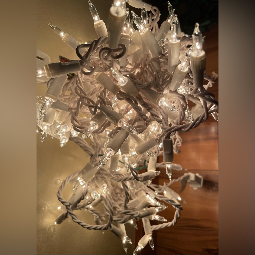 Clear Lights with White 16ft Cords  (3 sets)